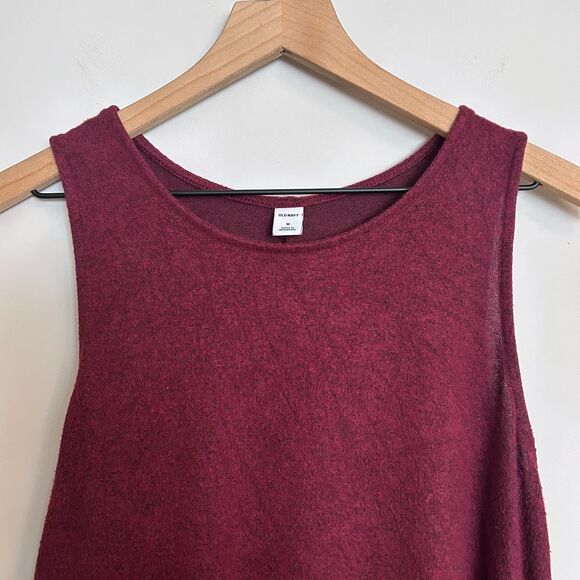 Old Navy Maroon Burgundy Wine Cozy Trapeze Swing Dress Size Medium - Picture 2 of 7